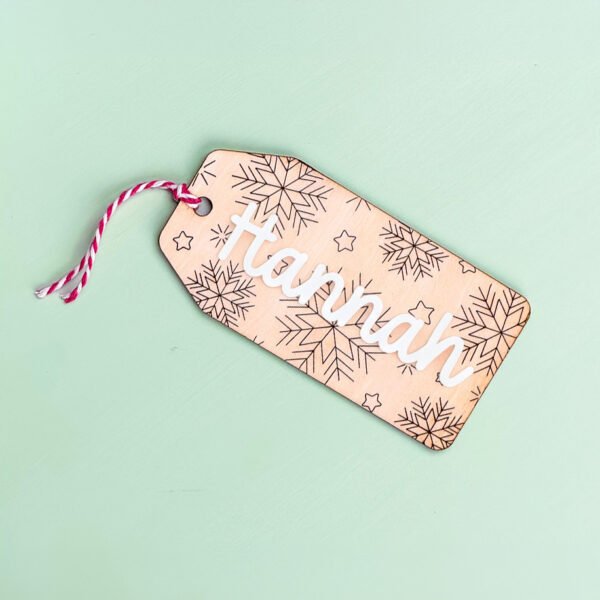 Snowflake Patterned Stocking Tag